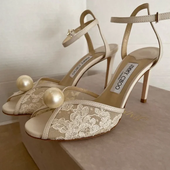 Jimmy Choo | Shoes | Jimmy Choo Sacora 85 Ivory Floral Lace